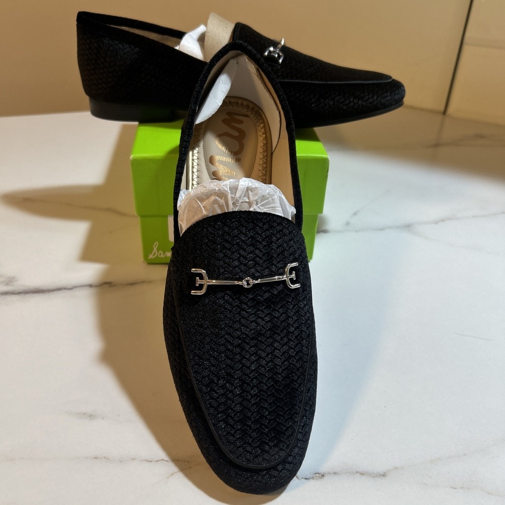 NEW Sam Edelman "Loraine" Loafers Flats, Black Velvet, Size 10M